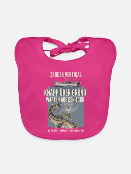 Zander Vertikal Knapp Über Grund - Baby Bio-Lätzchen - Fuchsia - Vorne