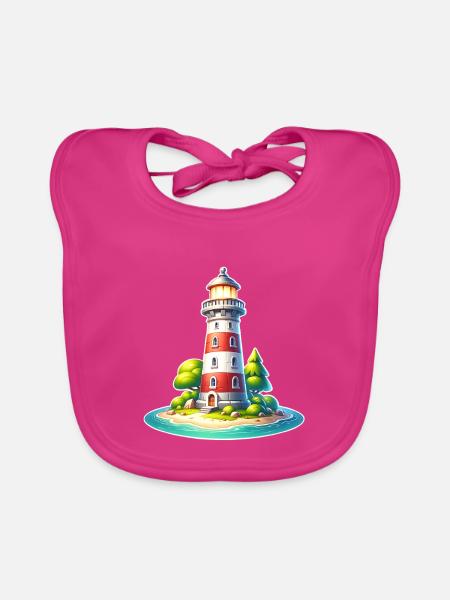 Leuchtturm - Baby Bio-Lätzchen - Fuchsia