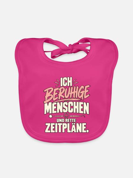 Zahnmedizinische Fachangestellte  - Baby Bio-Lätzchen - Fuchsia - Vorne