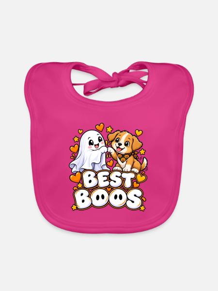 Beste Buds Hund und Geist - Baby Bio-Lätzchen - Fuchsia - Vorne