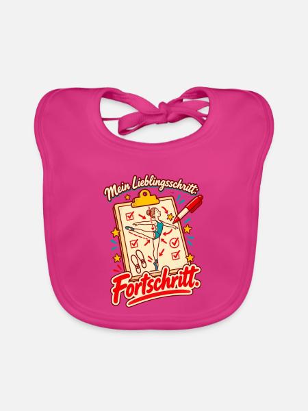 Tanzlehrer Tanzlehrerin Geschenk Fortschritt - Baby Bio-Lätzchen - Fuchsia - Vorne