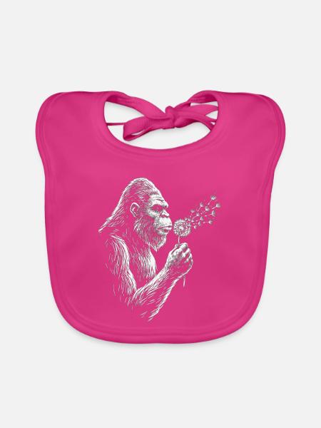 Bigfoot bläst Löwenzahn Vintage - Baby Bio-Lätzchen - Fuchsia - Vorne