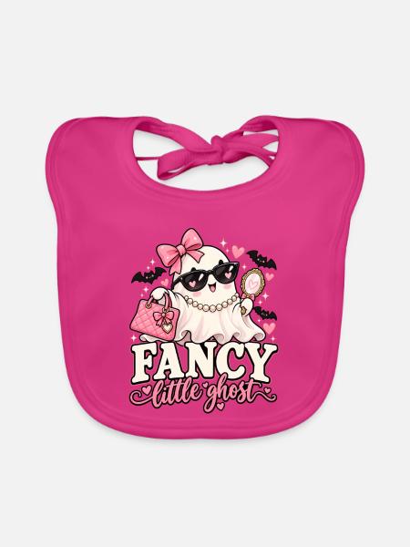 Fancy Little Ghost Glam - Baby Bio-Lätzchen - Fuchsia - Vorne