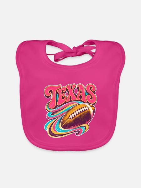 Texas Football Wirbel - Baby Bio-Lätzchen - Fuchsia