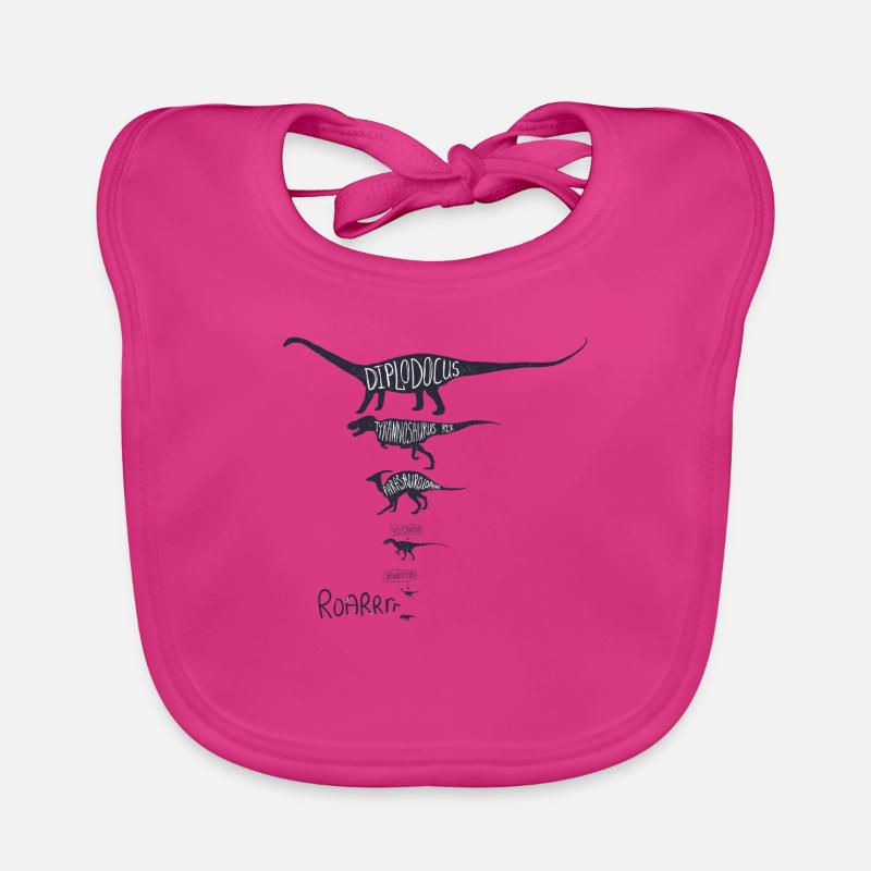 dinosaure - Bavoir bio Bébé - fuchsia