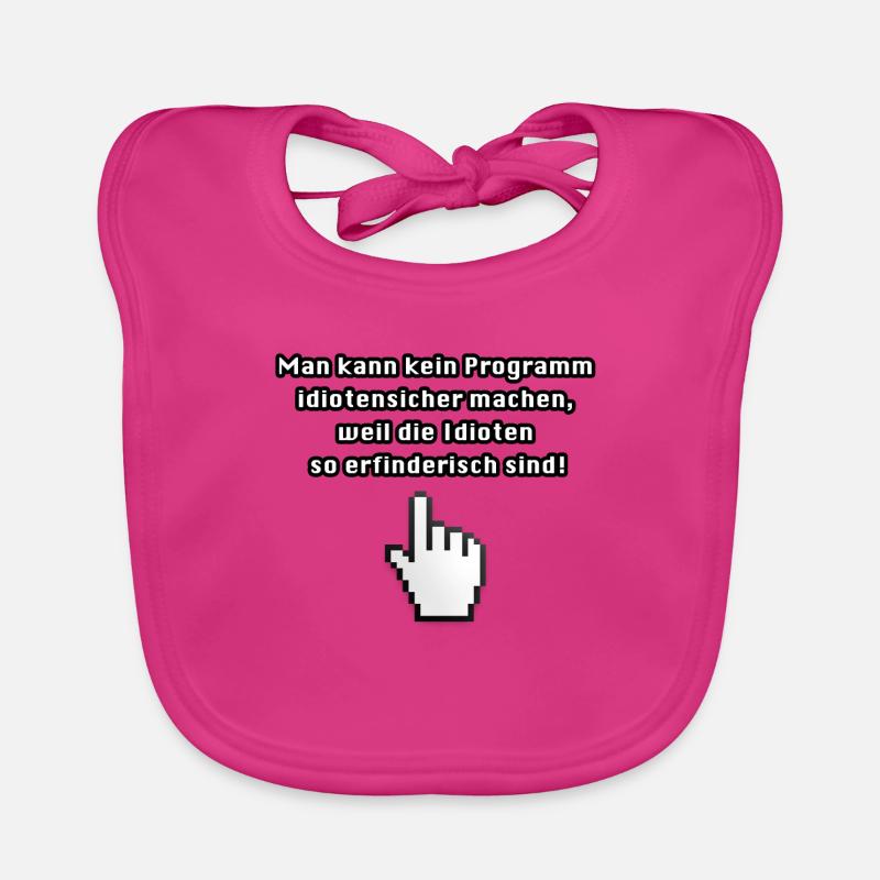 Computer Spruch lustig Bedienung - Baby Bio-Lätzchen - Fuchsia
