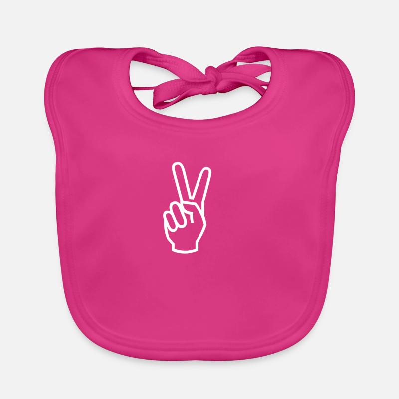 PEACE Frieden Peacezeichen Baby Bio-Lätzchen