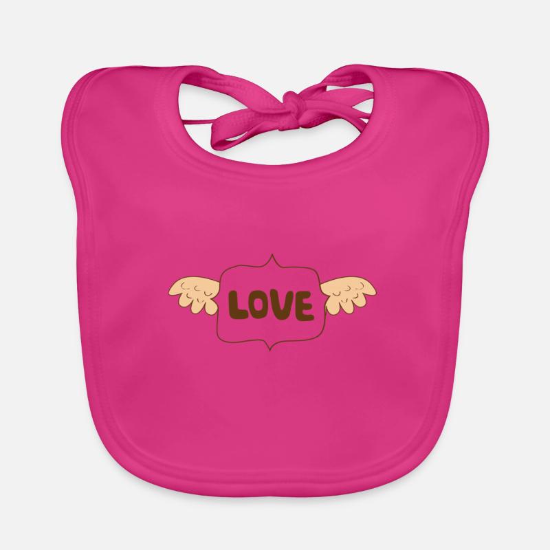 Idée de cadeau d'amour avec des ailes Bavoir bio Bébé