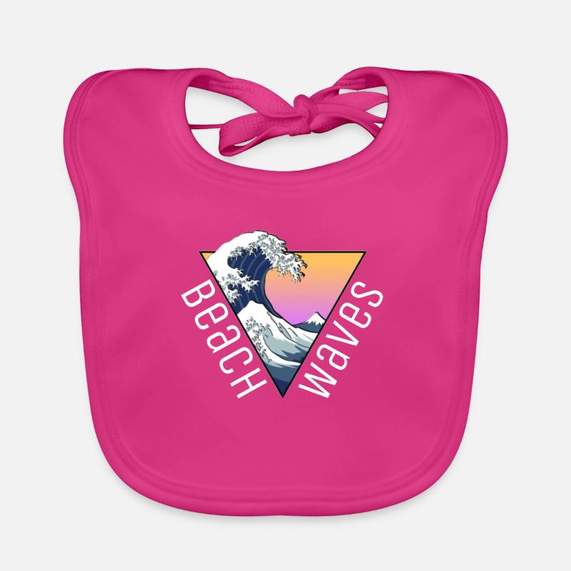flots - Bavoir bio Bébé - fuchsia