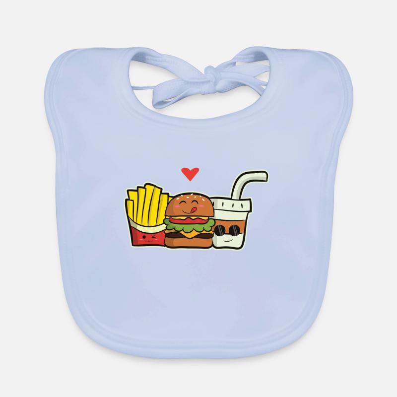 Burger Menu Organic Baby Bibs