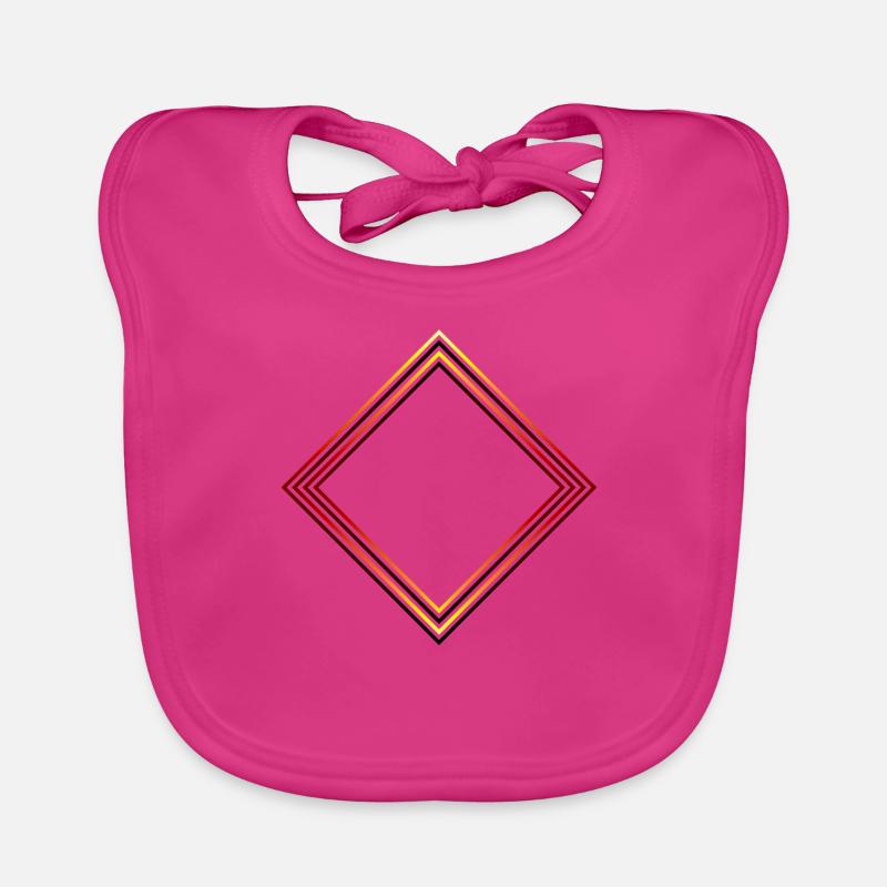 Losange, hipster, rectangle, cadre, carré, chèque - Bavoir bio Bébé - fuchsia