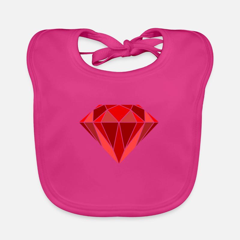 Diamond in red Organic Baby Bibs