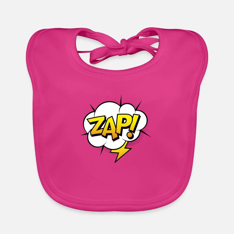Comic Comicstyle Comic Strip Superhero Flash Organic Baby Bibs