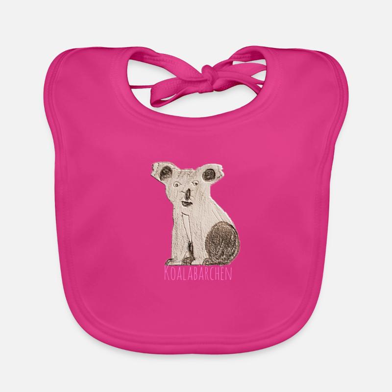 Koalabärchen style de bande dessinée - Bavoir bio Bébé - fuchsia
