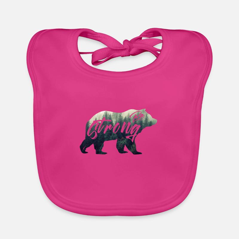 be strong. Bear, Forest Organic Baby Bibs