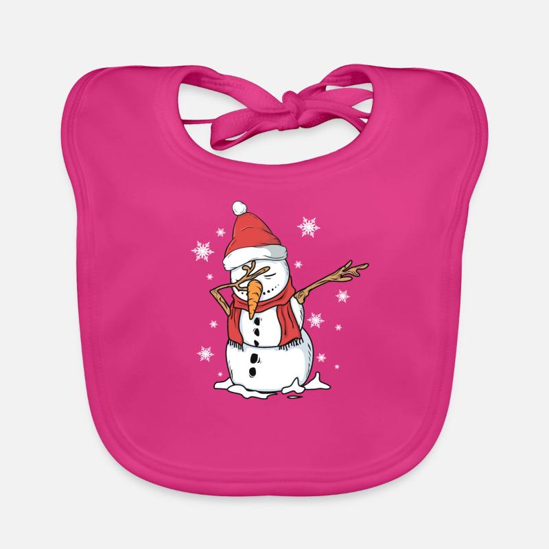 Snowman Dab Organic Baby Bibs