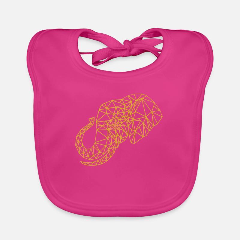 Low Poly Art Eléphant Or - Idée cadeau Bavoir bio Bébé