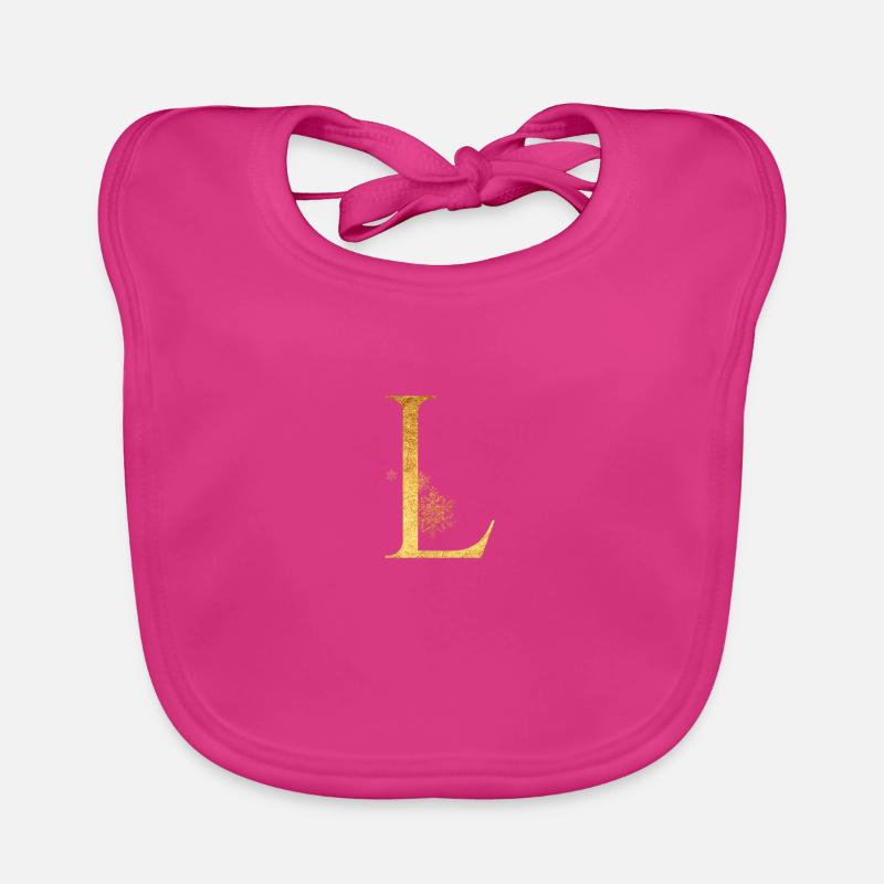 Initial letter L Organic Baby Bibs