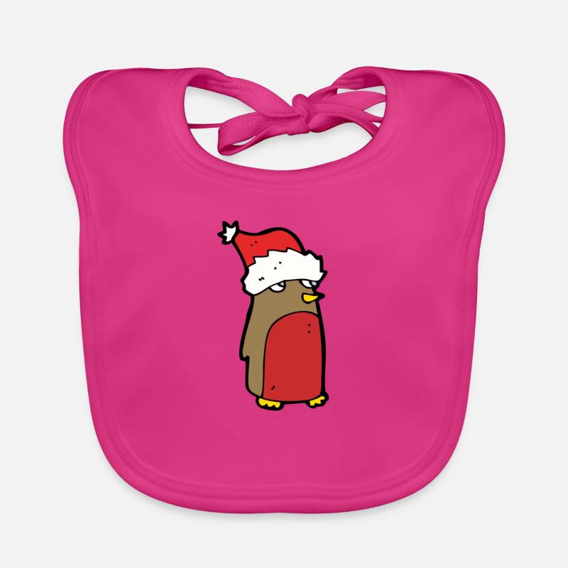 Penguin Noël - Bavoir bio Bébé - fuchsia