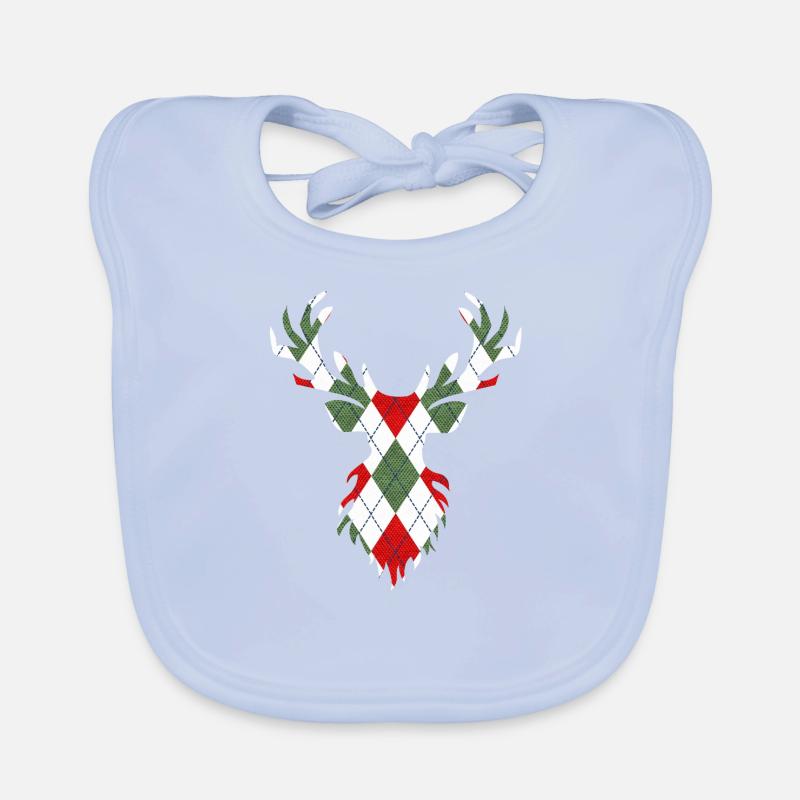 Double exposure deer Organic Baby Bibs