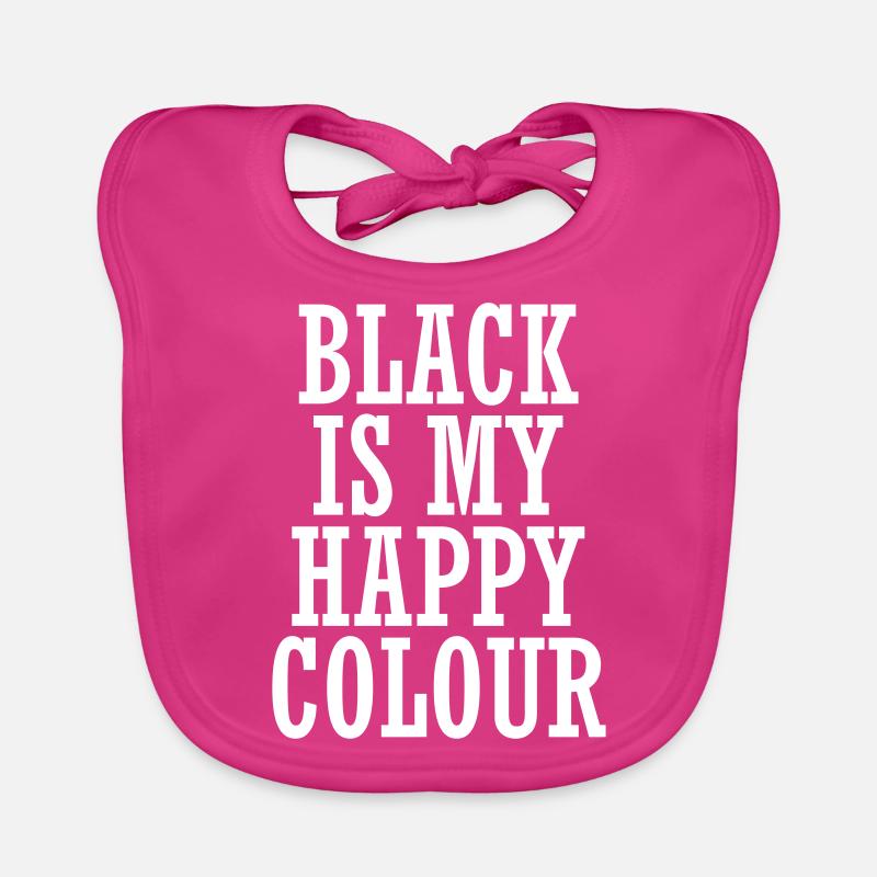 BLACK IS MY HAPPY COLOUR - Bavoir bio Bébé - fuchsia