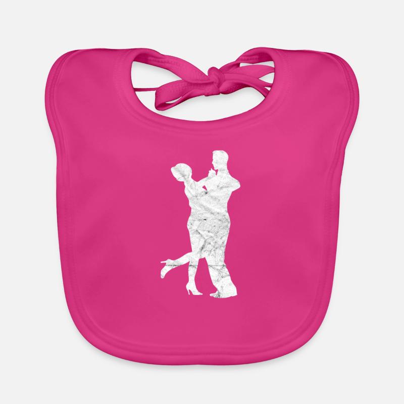 Cours de danse couple danse - Bavoir bio Bébé - fuchsia