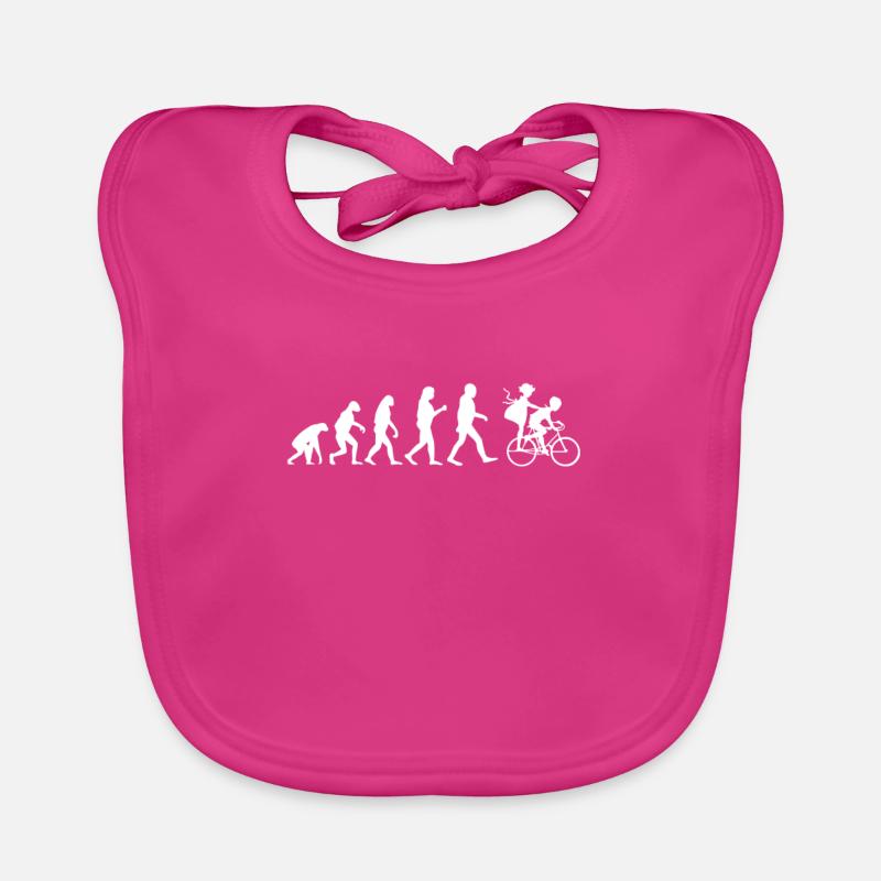 visite en bicyclette - Bavoir bio Bébé - fuchsia