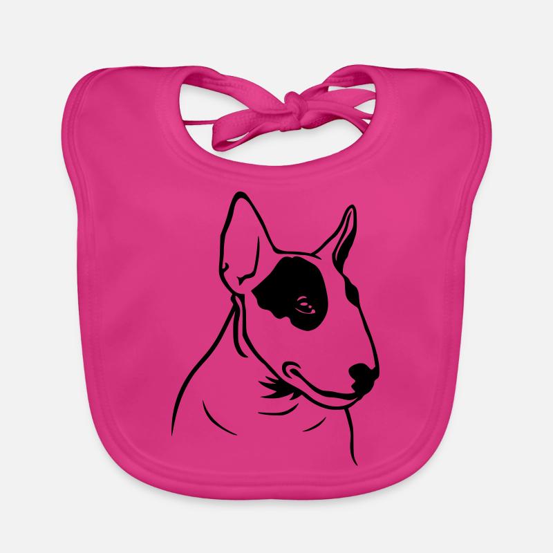 Bull Terrier Profile (D) Organic Baby Bibs