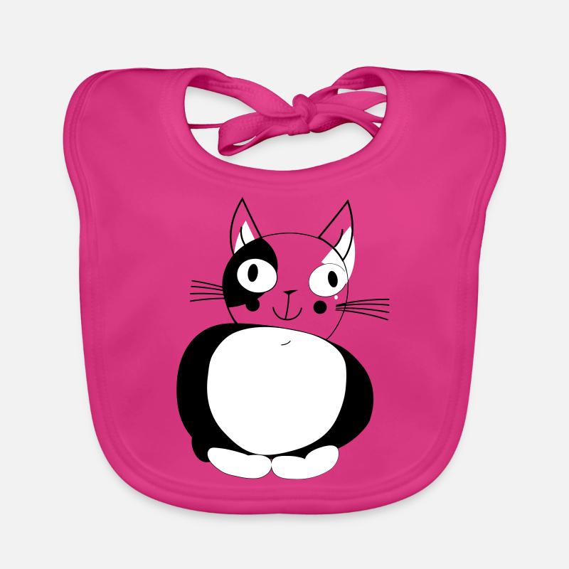 Chat - chat - Bavoir bio Bébé - fuchsia