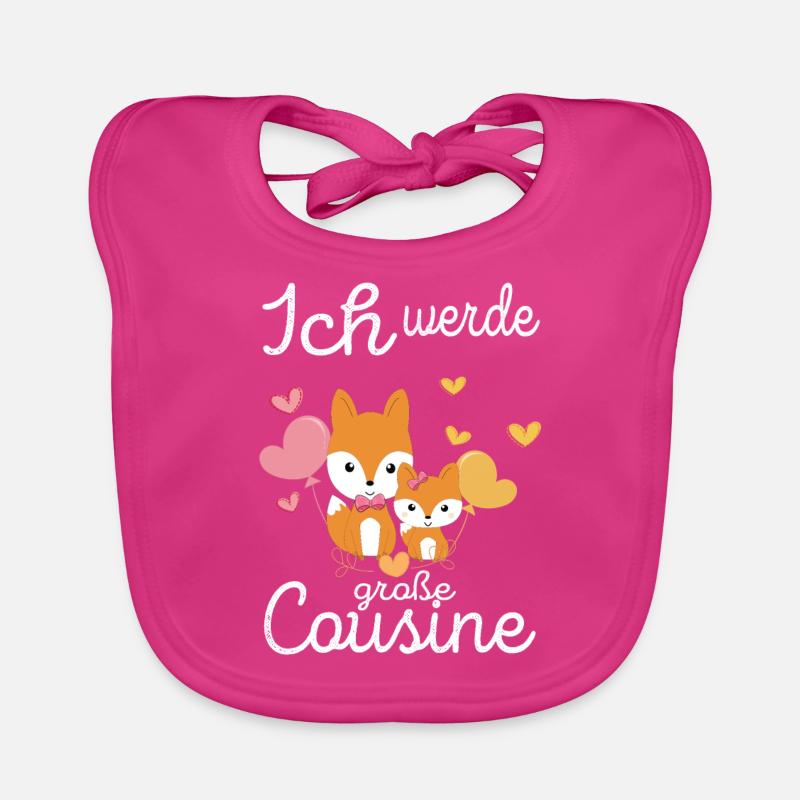 Cousine werdende cousine Geschenkidee - Baby Bio-Lätzchen - Fuchsia