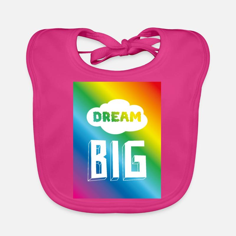 Rainbow Flow Dream Big Pride T-Shirt Design Organic Baby Bibs