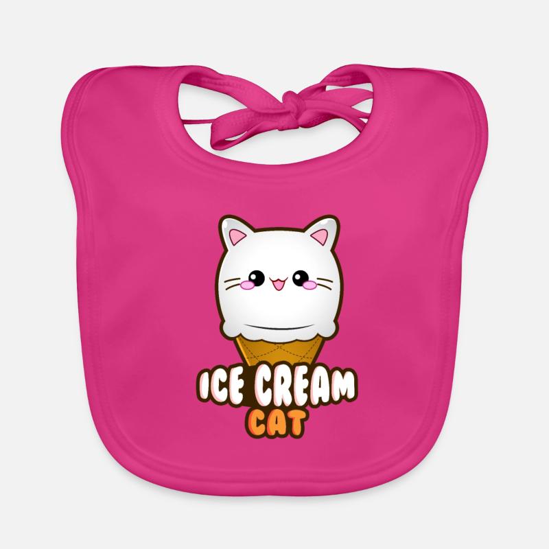 Ice Cream Cat Eiscreme Eis Katze Vanille Eiskugel Baby Bio-Lätzchen