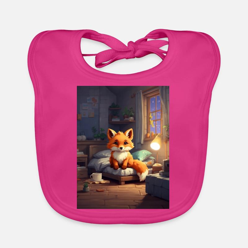 Pixelart cute Fox Baby Bio-Lätzchen