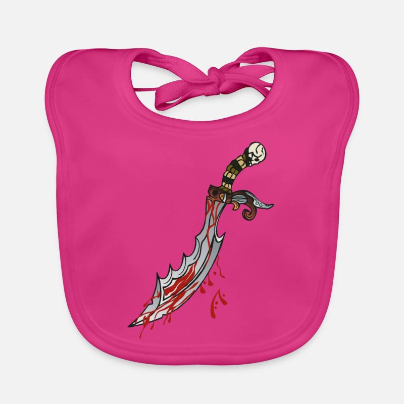 Dagger Knife Dagger Blood Desisn 904 W Organic Baby Bibs
