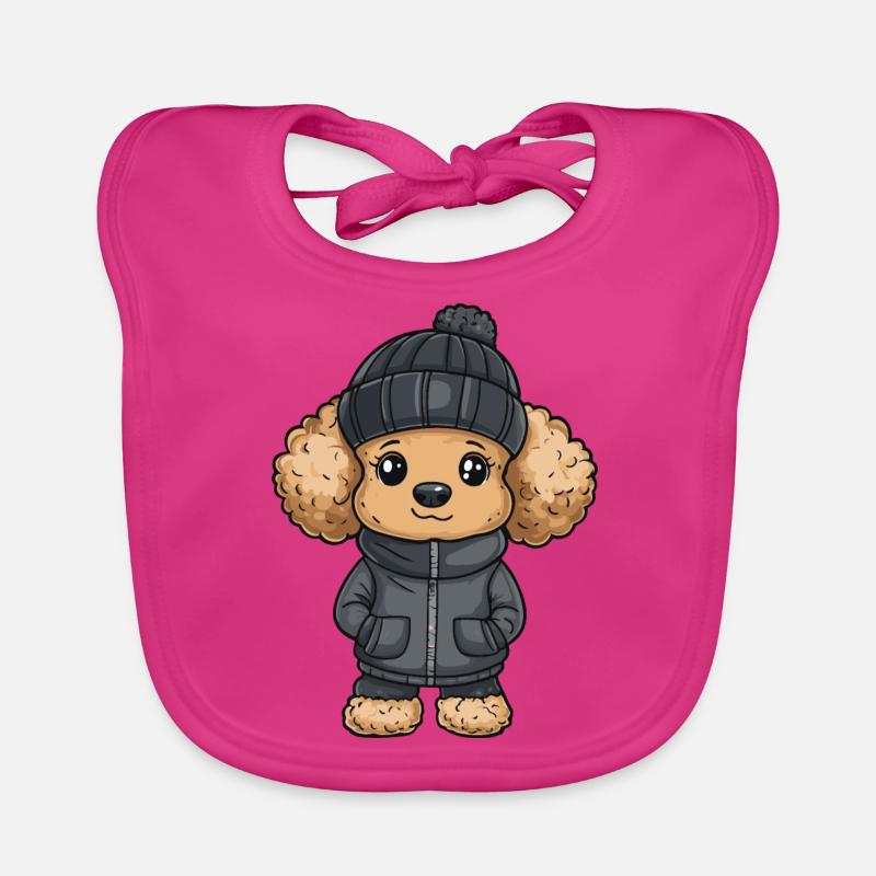 Caniche Chien Hiver Bavoir bio Bébé