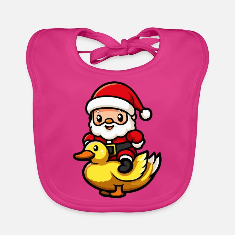 Ente Weihnachtsmann Baby Bio-Lätzchen