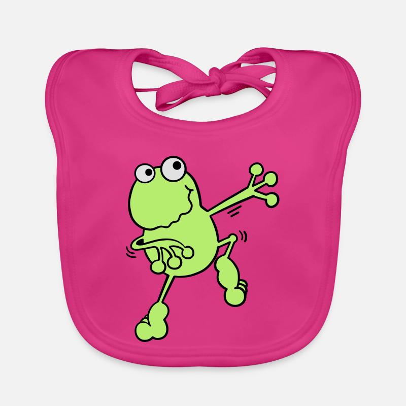 Drôle Grenouille - Bavoir bio Bébé - fuchsia