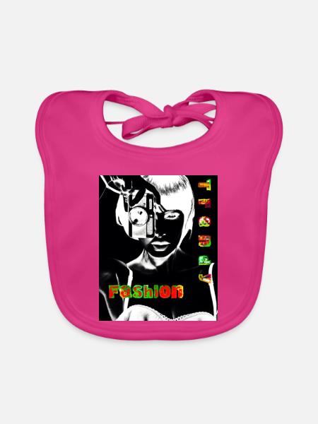 Stilvoller Modetrend mit futuristischem Look - Baby Bio-Lätzchen - Fuchsia