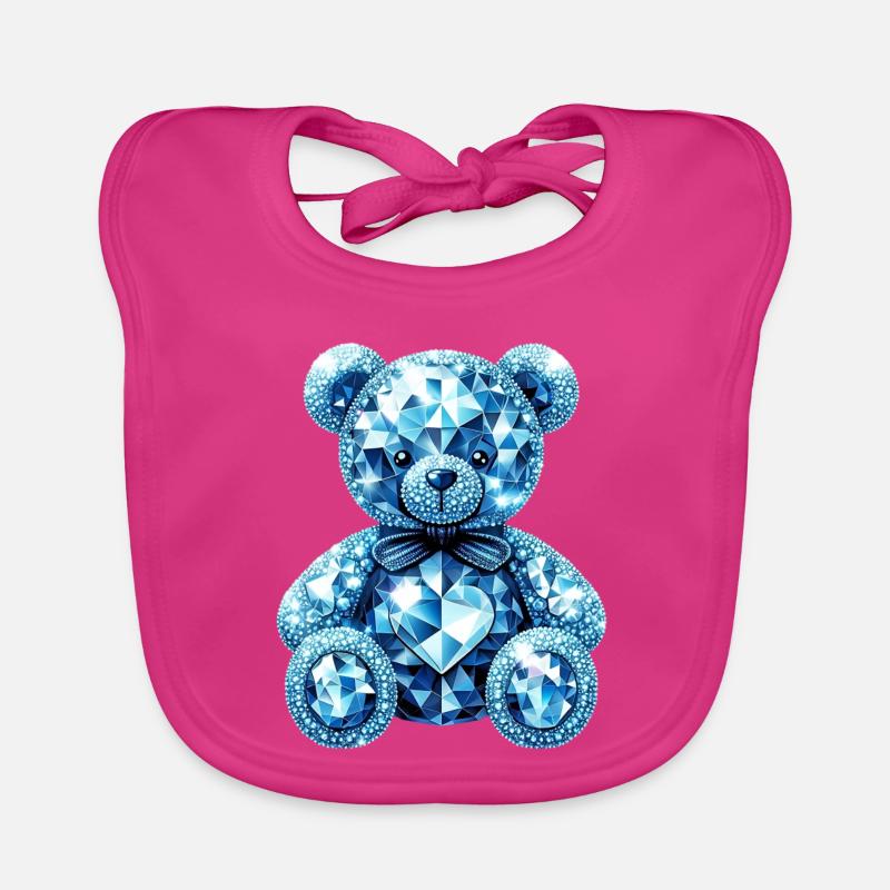 Crystal Bear Diamond Diamonds Organic Baby Bibs