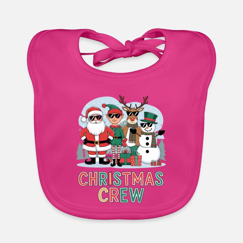 Weihnachts Crew Illustration Baby Bio-Lätzchen