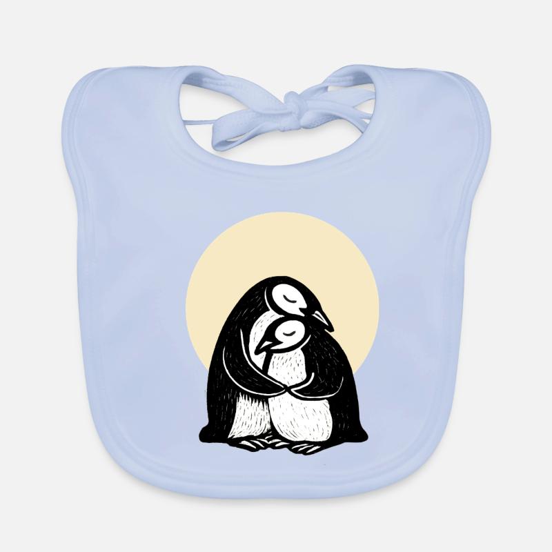 Duo de pingouins câlins Bavoir bio Bébé