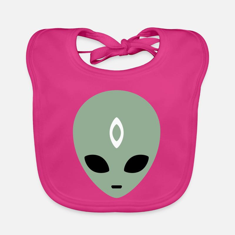 Alien Head Third Eye (drei Farben) Baby Bio-Lätzchen
