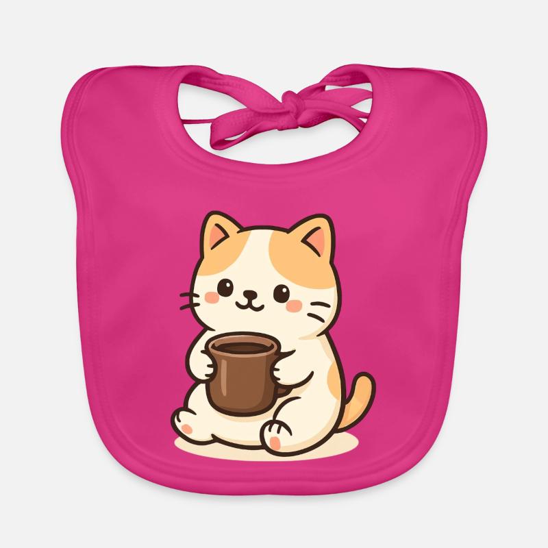 Chat avec Tasse Bavoir bio Bébé