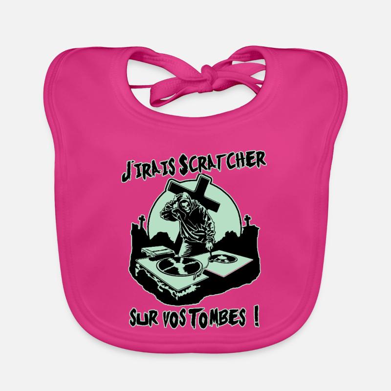 I'LL GO SCRATCH ON YOUR GRAVES! - Organic Baby Bibs - fuchsia