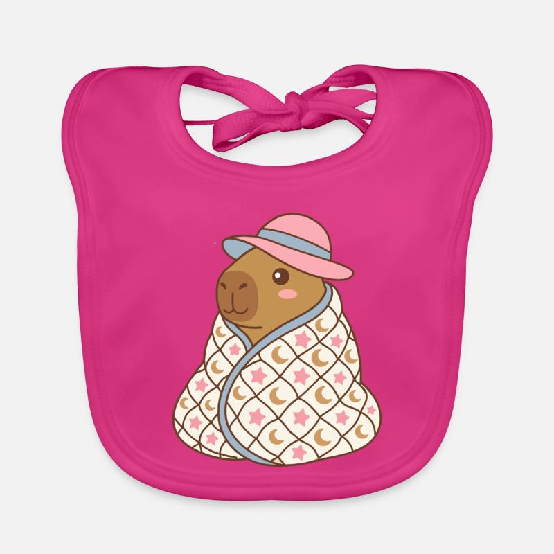 Moonstar Capybara in Starry Quilt Cape - Cozy Gift Organic Baby Bibs