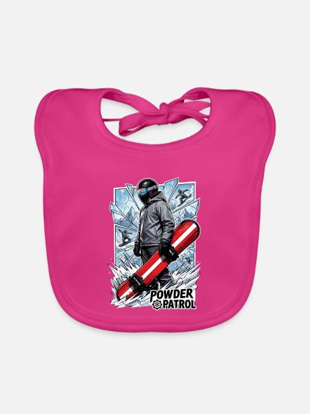 Powder Patrol Snowboard - Baby Bio-Lätzchen - Fuchsia