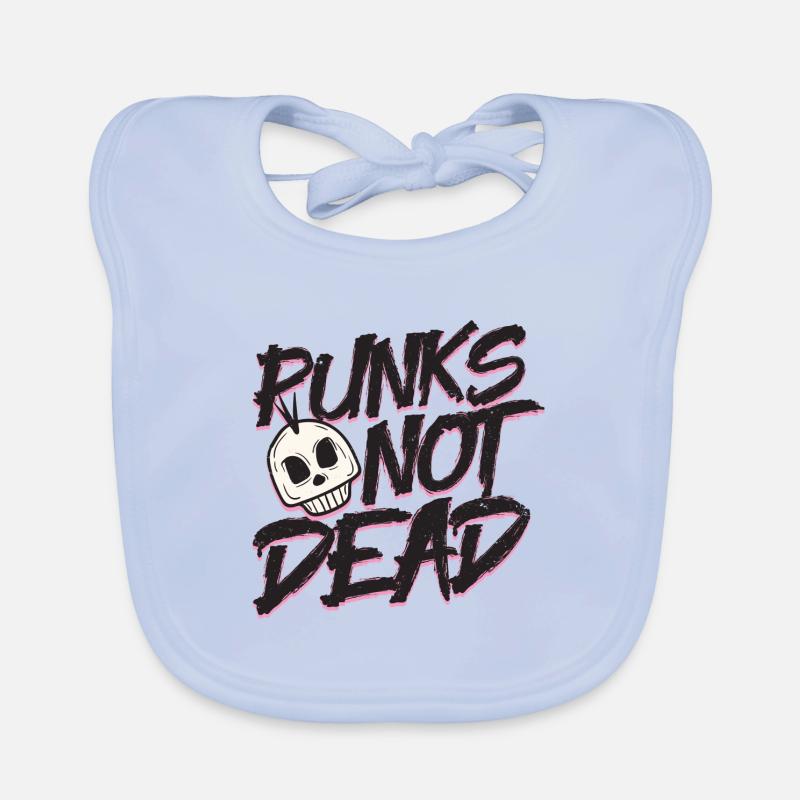 Punks not dead skull head rockn'roll geschenkidee Baby Bio-Lätzchen
