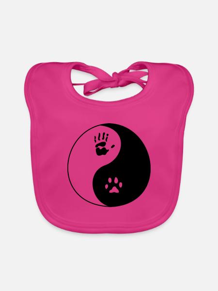 Dog Human Imprint - Organic Baby Bibs - fuchsia - Front