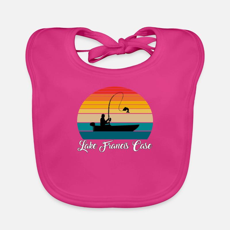 Lieu de pêche du lac Francis Case - Bavoir bio Bébé - fuchsia