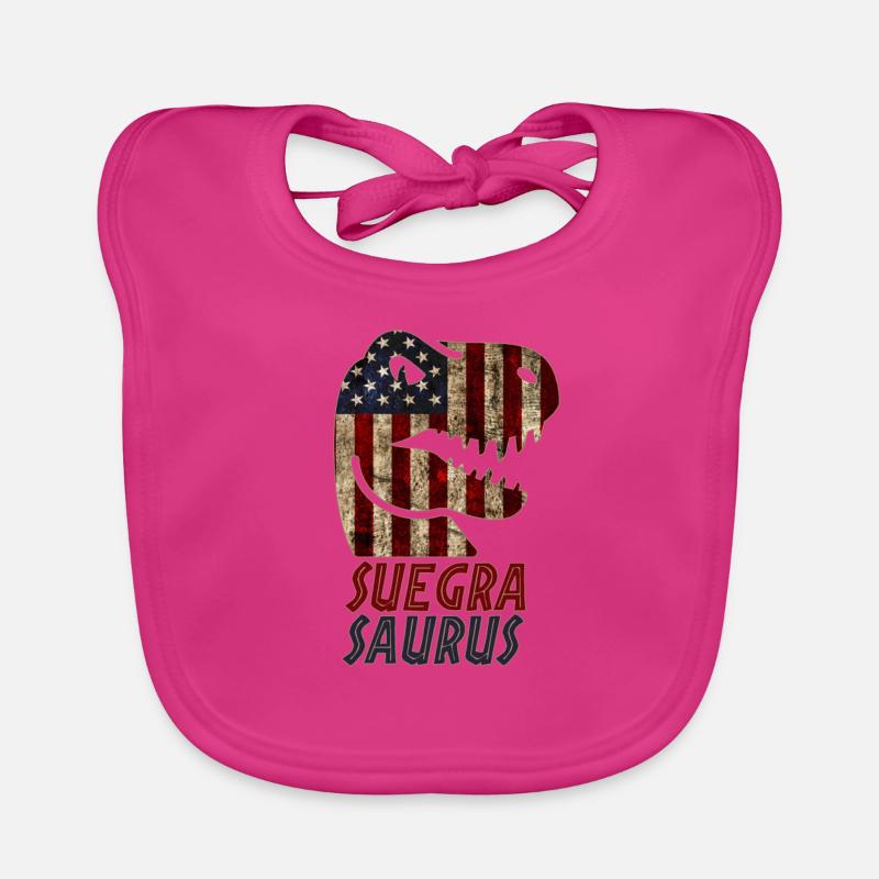 Patriotic Suegra Dinosaur Organic Baby Bibs